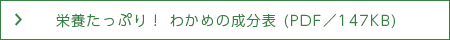 栄養たっぷり！わかめの成分表（PDF／147KB）